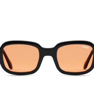 Quay In Demand Sunglasses Retro Black Frame Orange Lenses